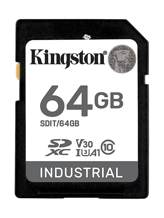 Kingston 64G SDXC Industrial pSLC Class10, UHS-I,U3,V30, A1 SD-Card i gruppen Elektronikk / Lagringsmedia / Minnekort / SD/SDHC/SDXC hos TP E-commerce Nordic AB (C75503)