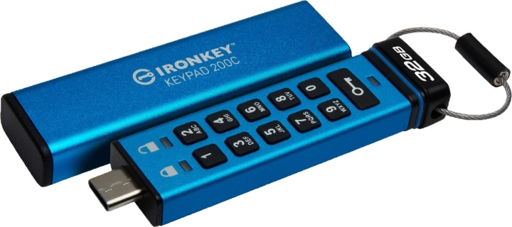 Kingston 32GB USB-C IronKey Keypad 200C, FIPS 140-3 Lvl 3 AES-256 i gruppen Elektronikk / Lagringsmedia / USB-Pinner / Type C hos TP E-commerce Nordic AB (C75506)