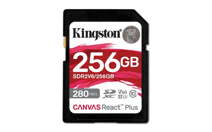 Kingston 256GB Canvas React Plus SDXC UHS-II 280R/150W U3 V60 4K i gruppen Elektronikk / Lagringsmedia / Minnekort / SD/SDHC/SDXC hos TP E-commerce Nordic AB (C75515)