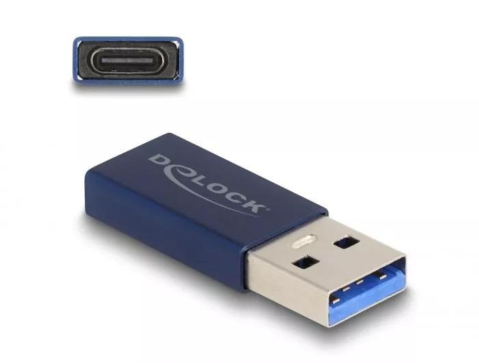 DeLOCK USB 10 Gbps USB Type-A male to USB Type-C active female blue i gruppen Datautstyr / Kabler og adaptere / USB / USB-A hos TP E-commerce Nordic AB (C75533)