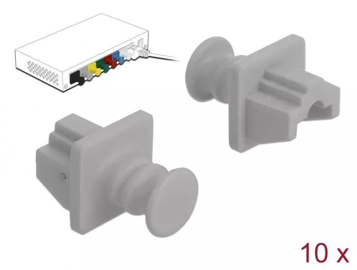 DeLOCK Dust Cover for RJ45 jack 10 pieces grey i gruppen Datautstyr / Kabler og adaptere / Nettverk / Adaptere og koblinger hos TP E-commerce Nordic AB (C75535)