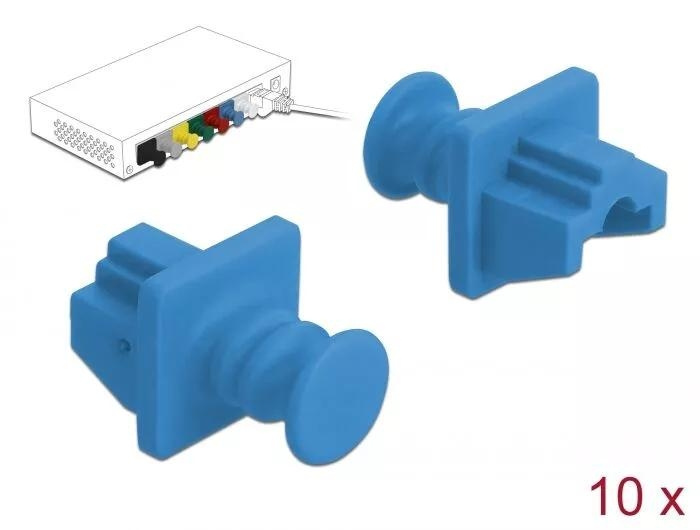 DeLOCK Dust Cover for RJ45 jack 10 pieces blue i gruppen Datautstyr / Kabler og adaptere / Nettverk / Adaptere og koblinger hos TP E-commerce Nordic AB (C75536)