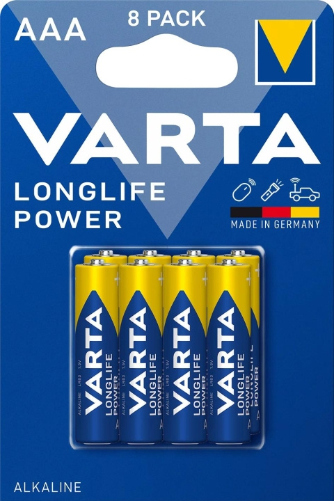 Varta Longlife Power AAA 8 Pack i gruppen Elektronikk / Batterier & Ladere / Batterier / AAA hos TP E-commerce Nordic AB (C75560)