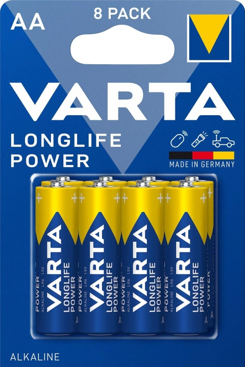 Varta Longlife Power AA 8 Pack i gruppen Elektronikk / Batterier & Ladere / Batterier / AA hos TP E-commerce Nordic AB (C75561)