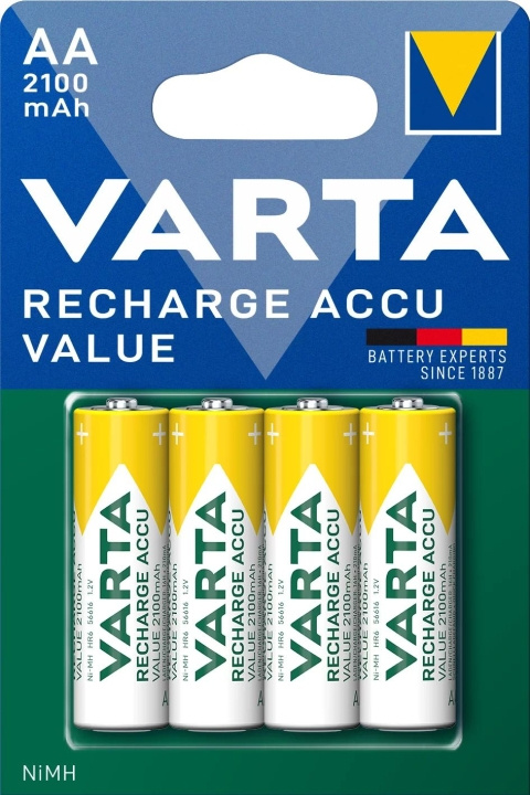 Varta Recharge Charge Accu Value AA 2100mAh 4 Pack i gruppen Elektronikk / Batterier & Ladere / Batterier / AA hos TP E-commerce Nordic AB (C75566)