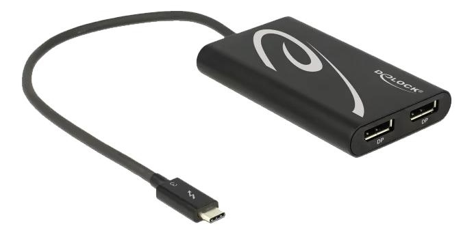 DeLOCK Adapter Thunderbolt™ 3 male > 2 x DisplayPort female 4K 60Hz i gruppen Datautstyr / Kabler og adaptere / DisplayPort / Adaptere hos TP E-commerce Nordic AB (C75623)