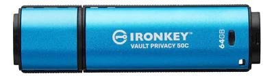 Kingston 64GB USB-C IronKey Vault Privacy 50C AES-256 Encrypted i gruppen Elektronikk / Lagringsmedia / USB-Pinner / Type C hos TP E-commerce Nordic AB (C75665)