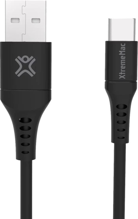 XtremeMac Flexicable usb-a to usb-c, 1m, black i gruppen SMARTTELEFON & NETTBRETT / Ladere og Kabler / Kabler / Kabler type C hos TP E-commerce Nordic AB (C75679)