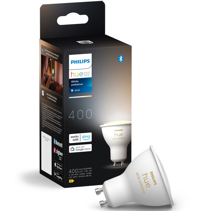 Philips Hue White Ambiance GU10 400lm 1-pack i gruppen HJEM, HUS OG HAGE / Smarthus / Smart belysning hos TP E-commerce Nordic AB (C75734)