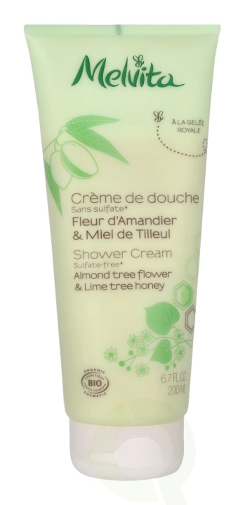 Melvita Shower Cream - Almond Flower&Lime Honey 200 ml i gruppen HELSE OG SKJØNNHET / Hudpleie / Kroppspleie / Bad- og dusjkrem hos TP E-commerce Nordic AB (C75995)