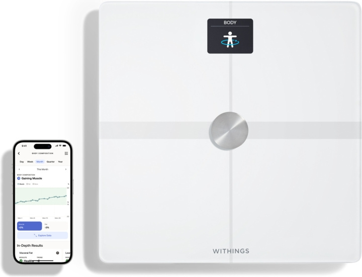 Withings Body Smart Hvit kroppsanalysevekt med wifi-tilkobling i gruppen HELSE OG SKJØNNHET / Helsepleie / Personvekter hos TP E-commerce Nordic AB (C76128)