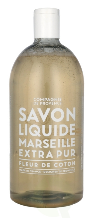 Compagnie De Provence Marseille Liquid Soap 1000 ml Cotton Flower i gruppen HELSE OG SKJØNNHET / Hudpleie / Kroppspleie / Bad- og dusjkrem hos TP E-commerce Nordic AB (C76371)