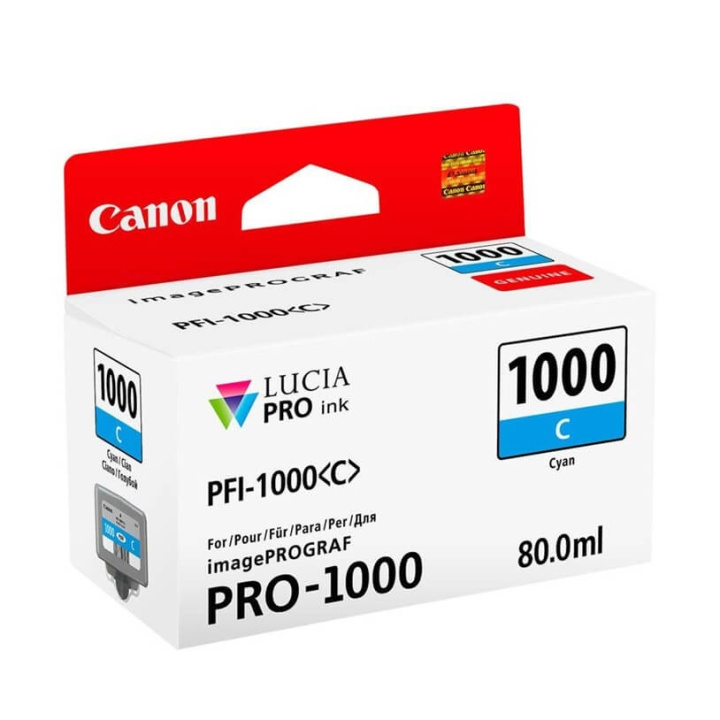 Canon Blekk 0547C001 PFI-1000 Cyan i gruppen Datautstyr / Skrivere og tilbehør / Blekk og toner / Blekkpatroner / Canon hos TP E-commerce Nordic AB (C76476)