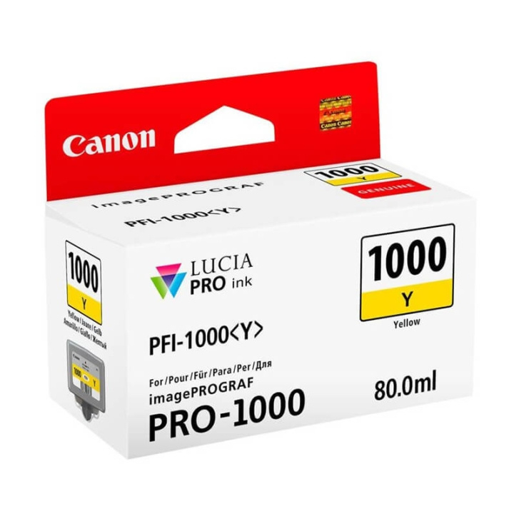 Canon Blekk 0549C001 PFI-1000 Gul i gruppen Datautstyr / Skrivere og tilbehør / Blekk og toner / Blekkpatroner / Canon hos TP E-commerce Nordic AB (C76478)