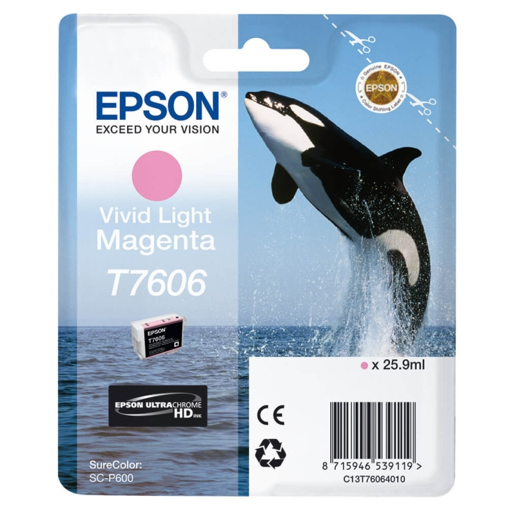 Epson Ink UltraChrome HD T76064N10 Vivid Light Magenta i gruppen Datautstyr / Skrivere og tilbehør / Blekk og toner / Blekkpatroner / Epson hos TP E-commerce Nordic AB (C76540)