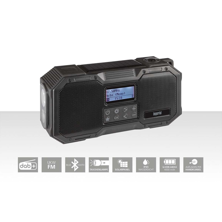 imperial DABMAN OR 1 Robust DAB+ / FM / Bluetooth utendørsradio / sveivradio svart i gruppen Elektronikk / Lyd & Bilde / Hjemmekino, HiFi og bærbar / Radio & Vekkerklokker / Radio hos TP E-commerce Nordic AB (C76557)