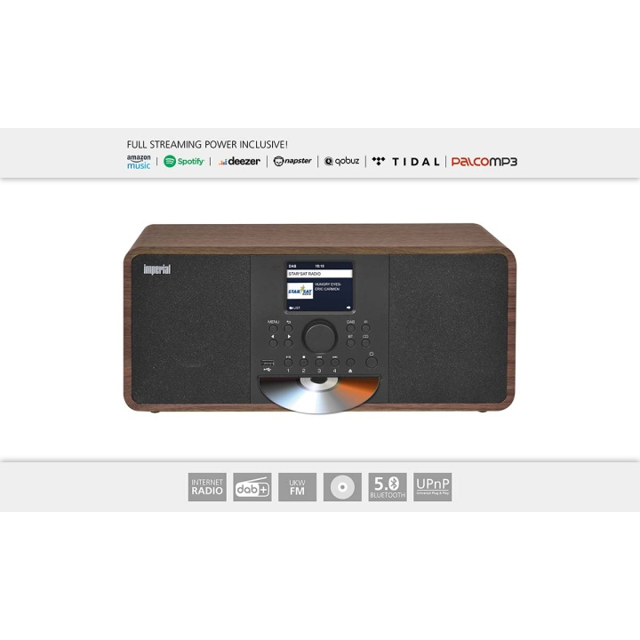 imperial DABMAN i205 CD Hybrid Stereo Radio DAB+ / FM / Internett / Bluetooth i treutseende i gruppen Elektronikk / Lyd & Bilde / Hjemmekino, HiFi og bærbar / Radio & Vekkerklokker / Radio hos TP E-commerce Nordic AB (C76566)