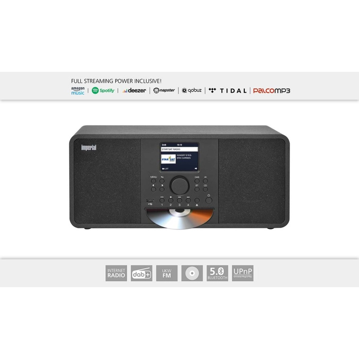 imperial DABMAN i205 CD Hybrid Stereo Radio DAB+ / FM / Internett / Bluetooth Svart i gruppen Elektronikk / Lyd & Bilde / Hjemmekino, HiFi og bærbar / Radio & Vekkerklokker / Radio hos TP E-commerce Nordic AB (C76567)