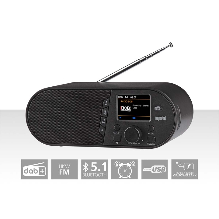 imperial DABMAN d105 Compact DAB+ /FM/Bluetooth-radio svart i gruppen Elektronikk / Lyd & Bilde / Hjemmekino, HiFi og bærbar / Radio & Vekkerklokker / Radio hos TP E-commerce Nordic AB (C76573)