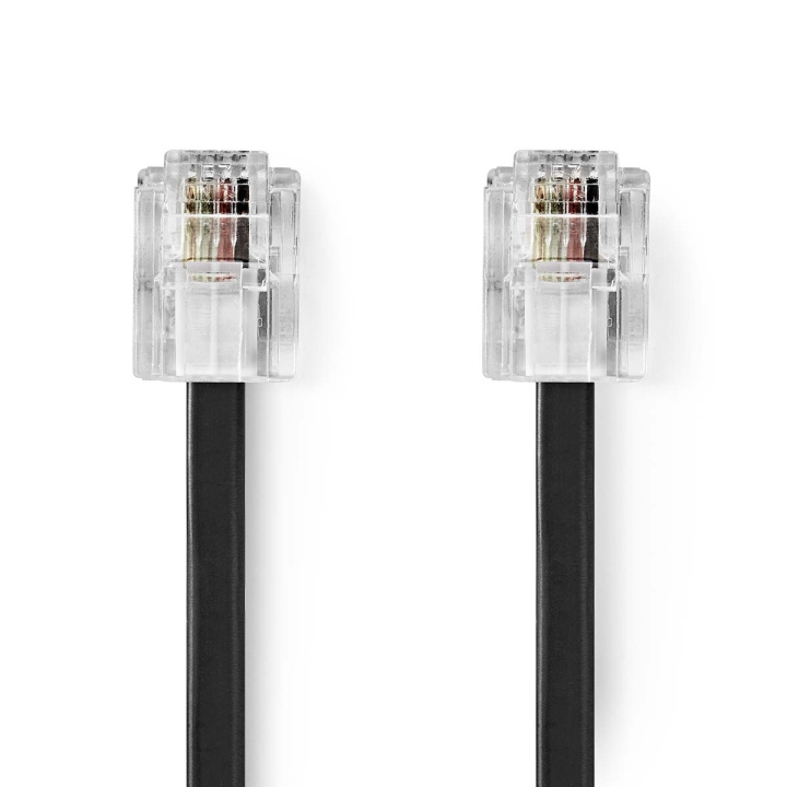 Nedis Telecom Cable | RJ11 Han | RJ11 Han | 10.0 m | Kabelutforming: Flatt | Gull belagt | Kabeltype: RJ11 | Sort | Label i gruppen Elektronikk / Kabler og adaptere / Telefonkabler & adaptere hos TP E-commerce Nordic AB (C76734)