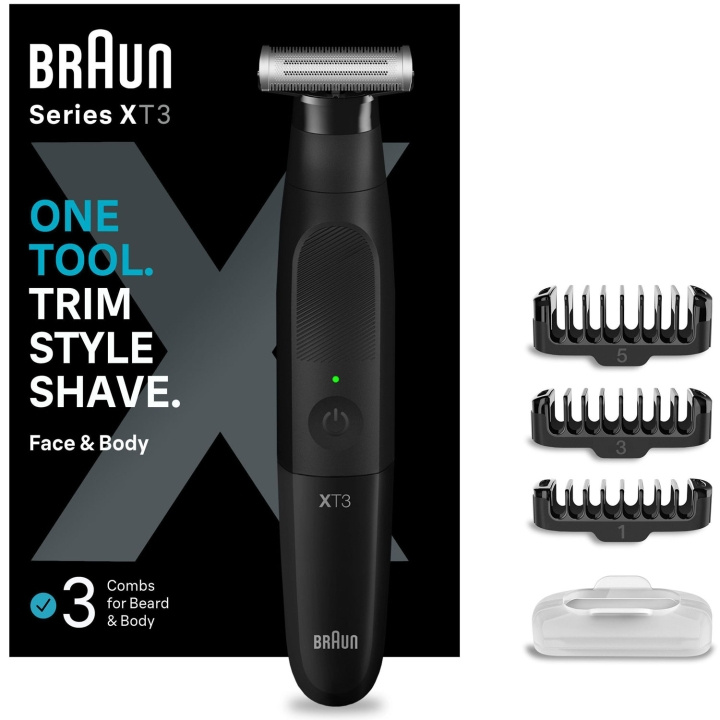 Braun Hybridtrimmer XT3100 3-kammar i gruppen HELSE OG SKJØNNHET / Hår & styling / Barbering og trimming / Skjeggtrimmere og tilbehør hos TP E-commerce Nordic AB (C76772)