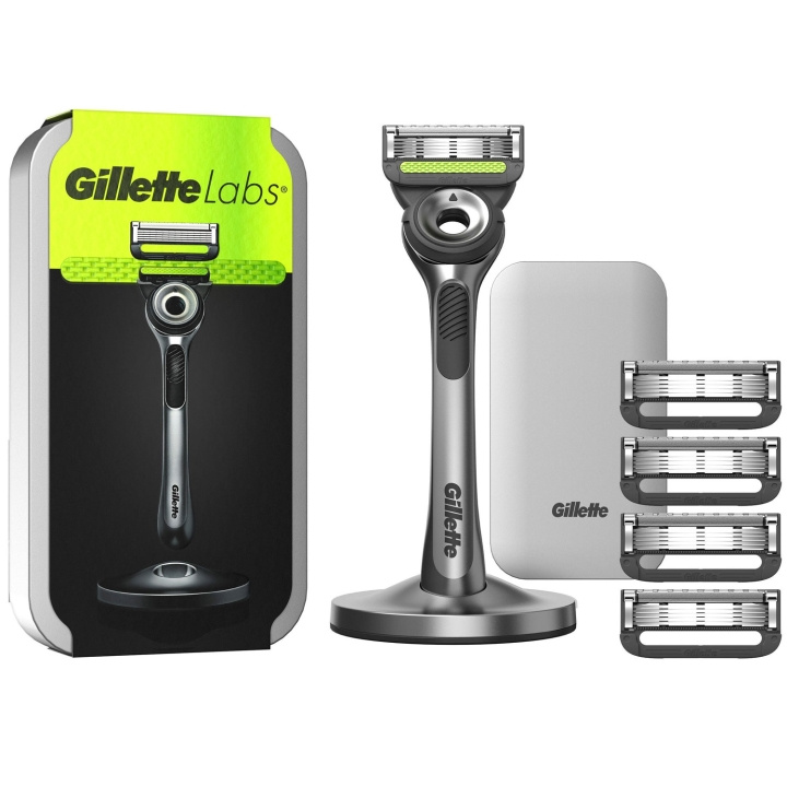 Gillette Labs barberhøvel med magnetisk stativ og reiseveske 5 stk i gruppen HELSE OG SKJØNNHET / Hår & styling / Barbering og trimming / Barberhøvler og tilbehør hos TP E-commerce Nordic AB (C76784)