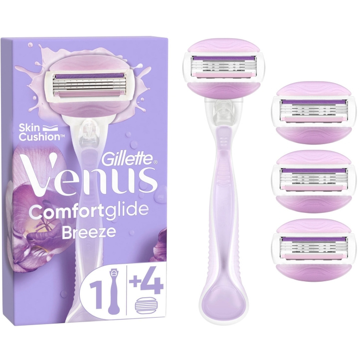 Gillette Rakhyvel Venus Comfortglide Breeze 4st rakblad i gruppen HELSE OG SKJØNNHET / Hår & styling / Barbering og trimming / Barberhøvler og tilbehør hos TP E-commerce Nordic AB (C76788)