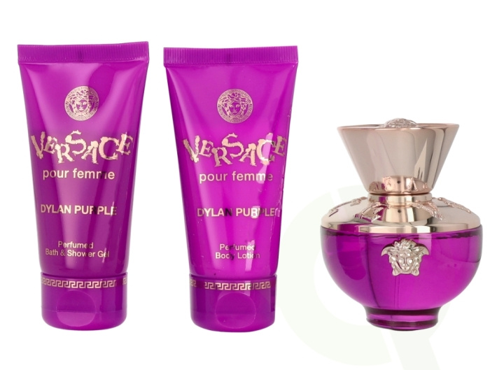 Versace Dylan Purple Pour Femme Giftset 150 ml Edp Spray 50ml/Bath & Shower Gel 50ml/Body Lotion 50ml i gruppen HELSE OG SKJØNNHET / Gavesett / Gavesett for henne hos TP E-commerce Nordic AB (C76874)