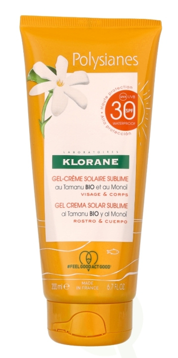 Klorane Polysianes Solar Sublime Gel-Cream SPF30 200 ml i gruppen HELSE OG SKJØNNHET / Hudpleie / Soling / Solkrem hos TP E-commerce Nordic AB (C76921)