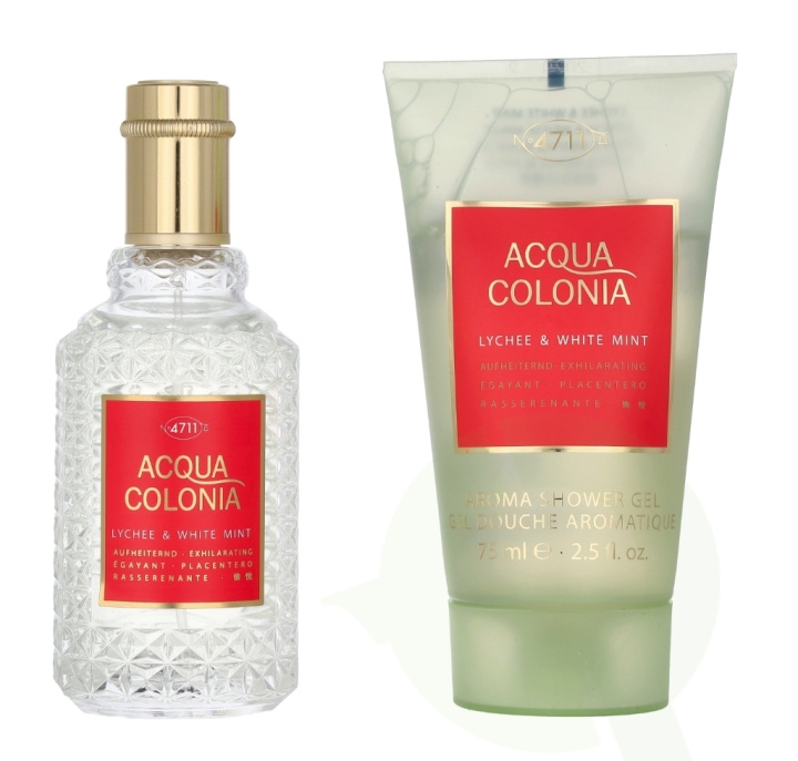 4711 Acqua Colonia Lychee & White Mint Giftset 125 ml Edc Spray 50ml/Shower Gel 75ml i gruppen HELSE OG SKJØNNHET / Duft og parfyme / Parfyme / Parfyme for henne hos TP E-commerce Nordic AB (C76947)