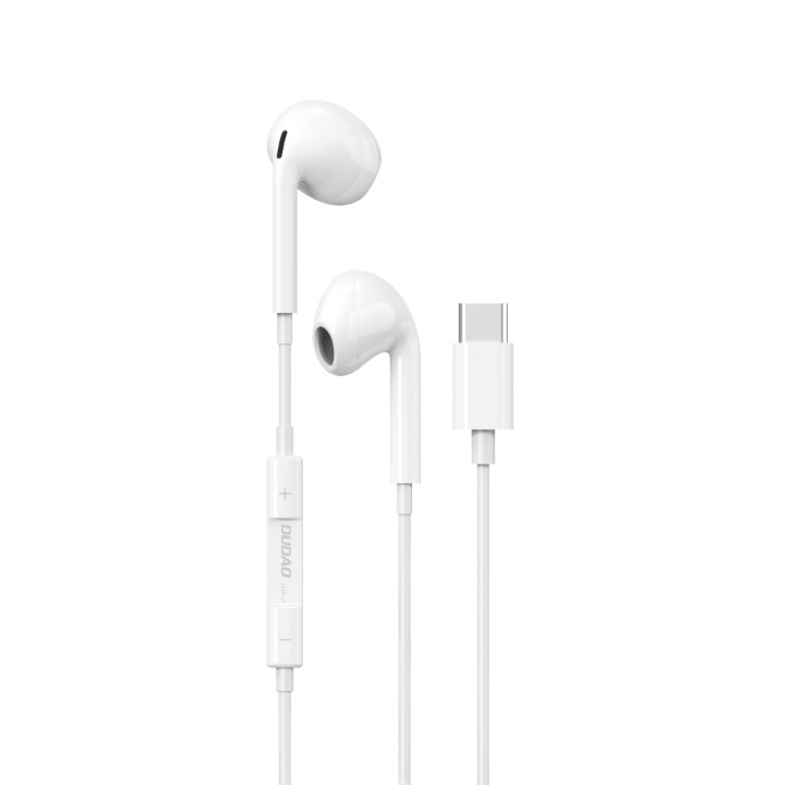 Dudao X14ProT in-ear hörlurar USB-C 1,2 m vit i gruppen Elektronikk / Lyd & Bilde / Hodetelefoner & Tilbehør / Hodetelefoner hos TP E-commerce Nordic AB (C77126)