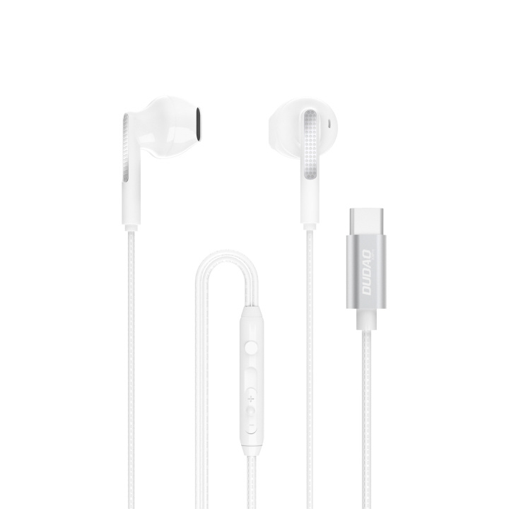 Dudao X3Pro in-ear headphones USB-C 1.2 m white i gruppen Elektronikk / Lyd & Bilde / Hodetelefoner & Tilbehør / Hodetelefoner hos TP E-commerce Nordic AB (C77131)