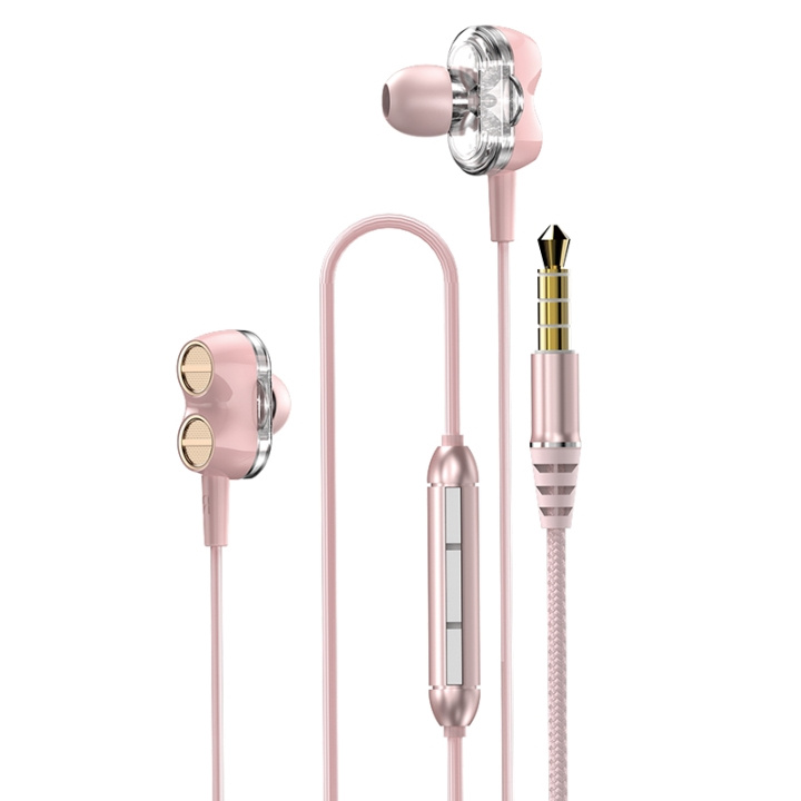 Dudao X15 dual dynamic music headphones 3.5 mm jack 1.2 m pink i gruppen Elektronikk / Lyd & Bilde / Hodetelefoner & Tilbehør / Hodetelefoner hos TP E-commerce Nordic AB (C77135)