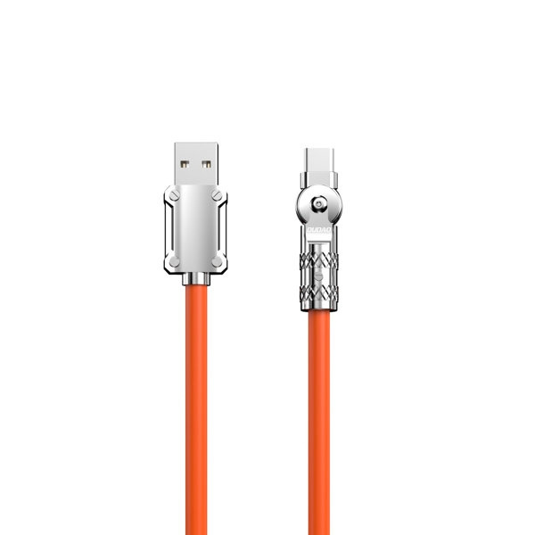 Dudao L24AC USB-A to USB-C angled cable 120W 1m 180° rotation orange i gruppen Datautstyr / Kabler og adaptere / USB / USB-C hos TP E-commerce Nordic AB (C77142)