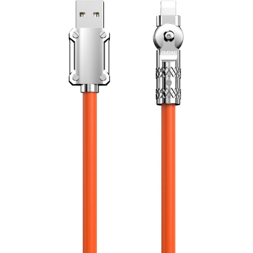 Dudao L24AL USB-A to angled Lightning cable 30W 1m 180° rotation orange i gruppen SMARTTELEFON & NETTBRETT / Ladere og Kabler / Kabler / Kabler Lightning hos TP E-commerce Nordic AB (C77145)