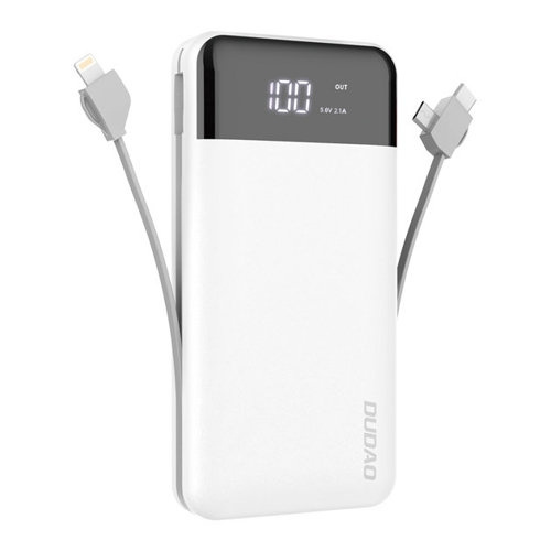 Dudao K1Pro powerbank 20000mAh 15Watt 4xcables vit i gruppen SMARTTELEFON & NETTBRETT / Ladere og Kabler / Powerbanks hos TP E-commerce Nordic AB (C77172)