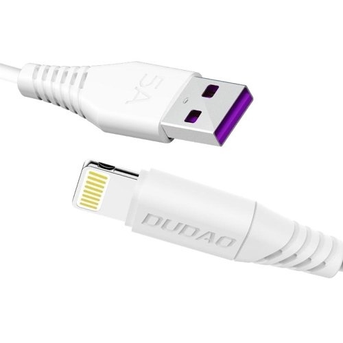 Dudao L2L USB-A to Lightning cable 2m white i gruppen SMARTTELEFON & NETTBRETT / Ladere og Kabler / Kabler / Kabler Lightning hos TP E-commerce Nordic AB (C77174)