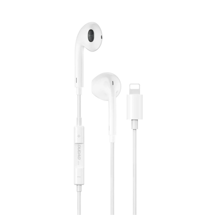 Dudao X14+ In-ear headphones with microphone Lightning white i gruppen Elektronikk / Lyd & Bilde / Hodetelefoner & Tilbehør / Hodetelefoner hos TP E-commerce Nordic AB (C77176)