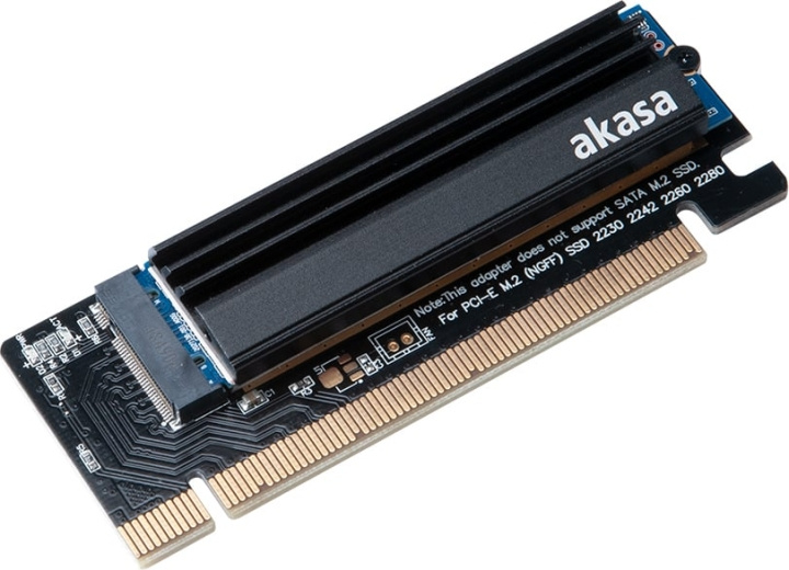 Akasa M.2 SSD til PCIe-adapterkort med kjøleribbe -adapteri i gruppen Datautstyr / PC-Komponenter / Harddisker / Adaptere og tilbehør hos TP E-commerce Nordic AB (C77527)