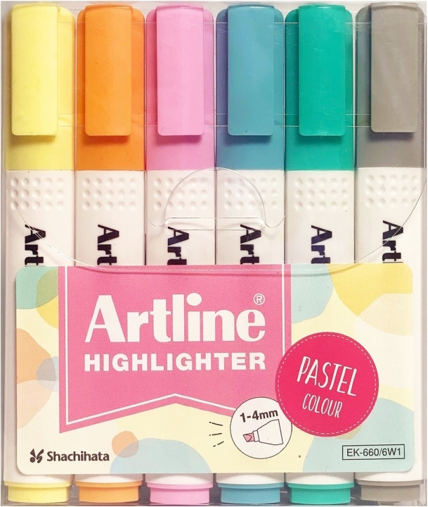 Artline Highlighter 660 Pastell overstrykningspenner, sett med 6 stk i gruppen HJEM, HUS OG HAGE / Kontorsmaterialer / Penner hos TP E-commerce Nordic AB (C77532)