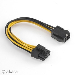 Akasa AK-CB051 6-pinners PCIe-adapter til 8-pinners ATX12V-adapter i gruppen Datautstyr / PC-Komponenter / Harddisker / Adaptere og tilbehør hos TP E-commerce Nordic AB (C77555)