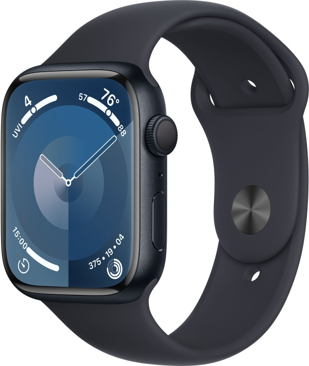 Apple Watch Series 9 (GPS) 45 mm midnattsblå aluminiumsveske og midnattsblå sportsrem, S/M (MR993) i gruppen SMARTTELEFON & NETTBRETT / Trening, hjem og fritid / Apple Watch og tilbehør / Apple Watch hos TP E-commerce Nordic AB (C77590)