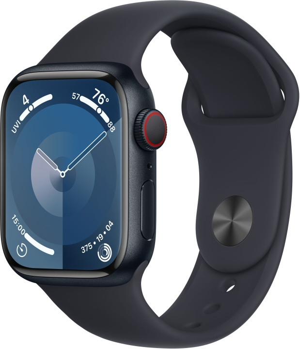 Apple Watch Series 9 (GPS + Cellular) 41 mm midnattsblå aluminiumsdeksel og midnattsblå sportsrem, S/M (MRHR3) i gruppen SMARTTELEFON & NETTBRETT / Trening, hjem og fritid / Apple Watch og tilbehør / Apple Watch hos TP E-commerce Nordic AB (C77602)