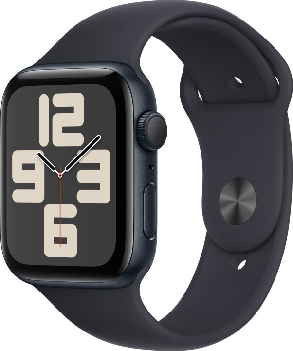 Apple Watch SE (GPS) 44 mm midnattsblå aluminiumskasse og midnattsblå sportsrem, S/M (MRE73) i gruppen SMARTTELEFON & NETTBRETT / Trening, hjem og fritid / Apple Watch og tilbehør / Apple Watch hos TP E-commerce Nordic AB (C77620)