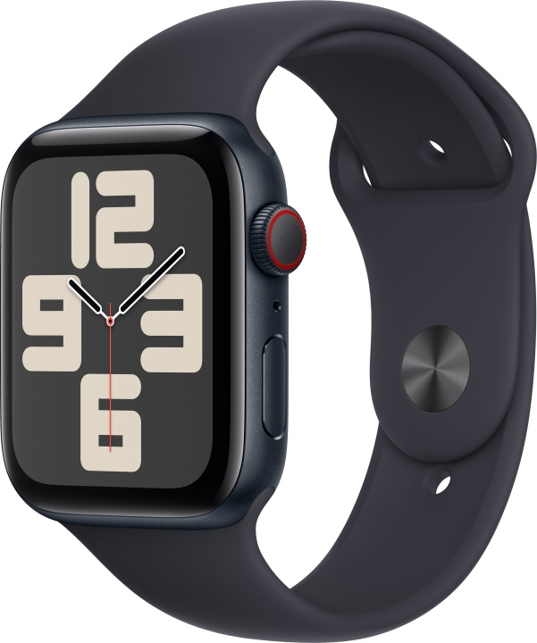 Apple Watch SE (GPS + Cellular) 44 mm midnattsblå aluminiumskasse og midnattsblått sportsarmbånd, S/M (MRH53) i gruppen SMARTTELEFON & NETTBRETT / Trening, hjem og fritid / Apple Watch og tilbehør / Apple Watch hos TP E-commerce Nordic AB (C77644)