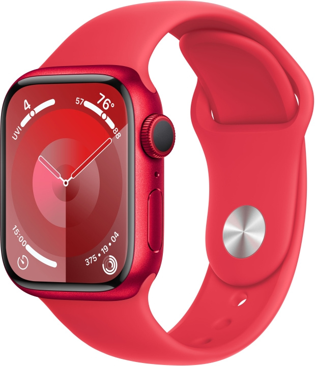 Apple Watch Series 9 (GPS) 41 mm rød (PRODUCT)RED aluminiumsdeksel og rødt (PRODUCT)RED sportsarmbånd, S/M (MRXG3) i gruppen SMARTTELEFON & NETTBRETT / Trening, hjem og fritid / Apple Watch og tilbehør / Apple Watch hos TP E-commerce Nordic AB (C77666)