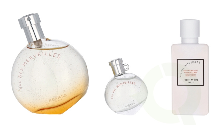 Hermes Eau Des Merveilles Giftset 97.5 ml Edt Spray 50ml/Edt Miniature 7,5ml/Body Lotion 40ml i gruppen HELSE OG SKJØNNHET / Gavesett / Gavesett for henne hos TP E-commerce Nordic AB (C77943)