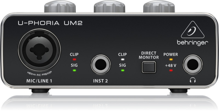 BEHRINGER U-Phoria UM2 lydkort for USB-buss i gruppen SPORT, FRITID & HOBBY / Hobby / Musikk / Tilbehør til musikkinstrumenter hos TP E-commerce Nordic AB (C78111)