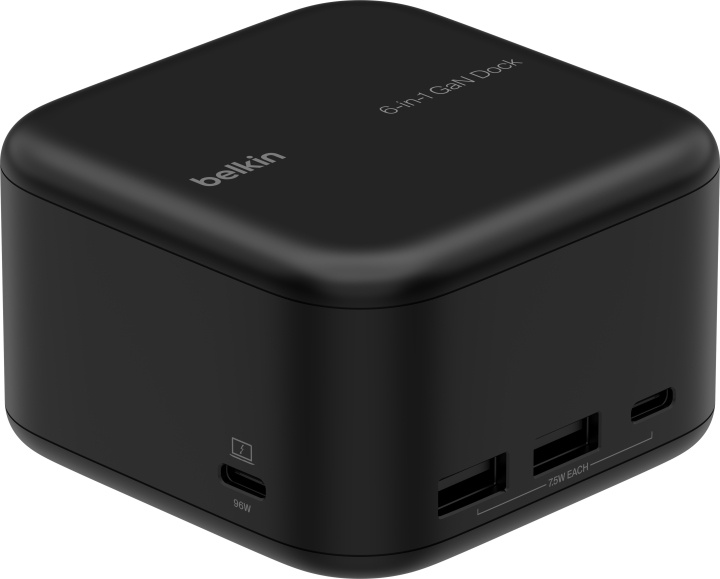 Belkin USB-C 6-i-1 Core GaN-batteri, 130 W i gruppen Datautstyr / Bærbare datamaskiner og tilbehør / Dokkingstasjoner hos TP E-commerce Nordic AB (C78495)