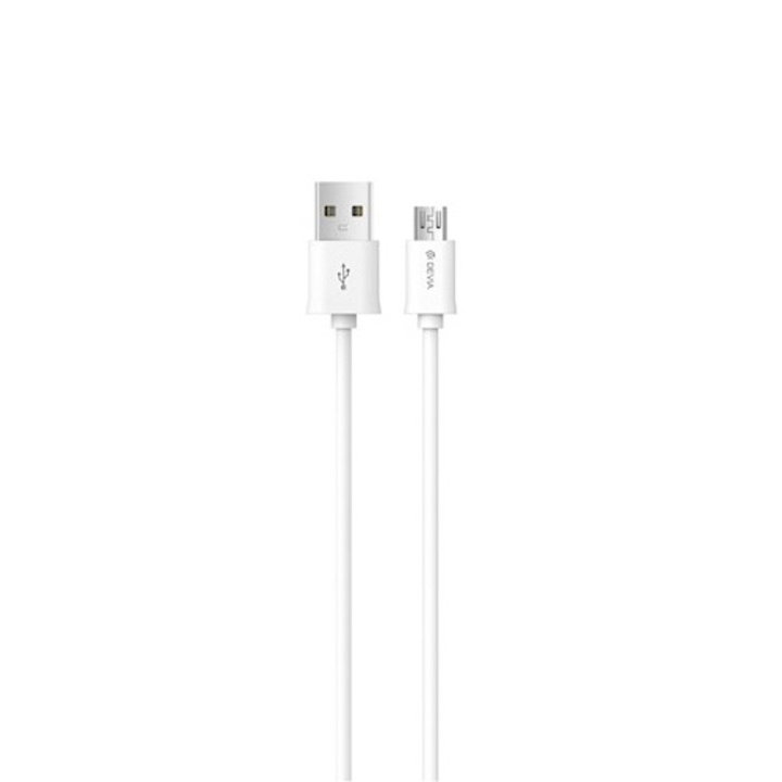 Devia kabel Smart EC081 USB - MicroUSB 1,0 m 2,1A vit i gruppen SMARTTELEFON & NETTBRETT / Ladere og Kabler / Kabler / Kabler microUSB hos TP E-commerce Nordic AB (C78526)